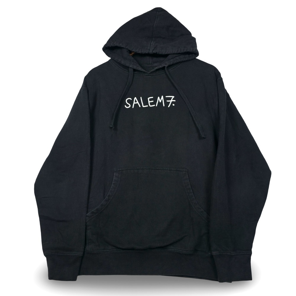 Salem7 Mens Medium Black Hoodie Bloody Holding Hands Graphic Pullover Sweatshirt